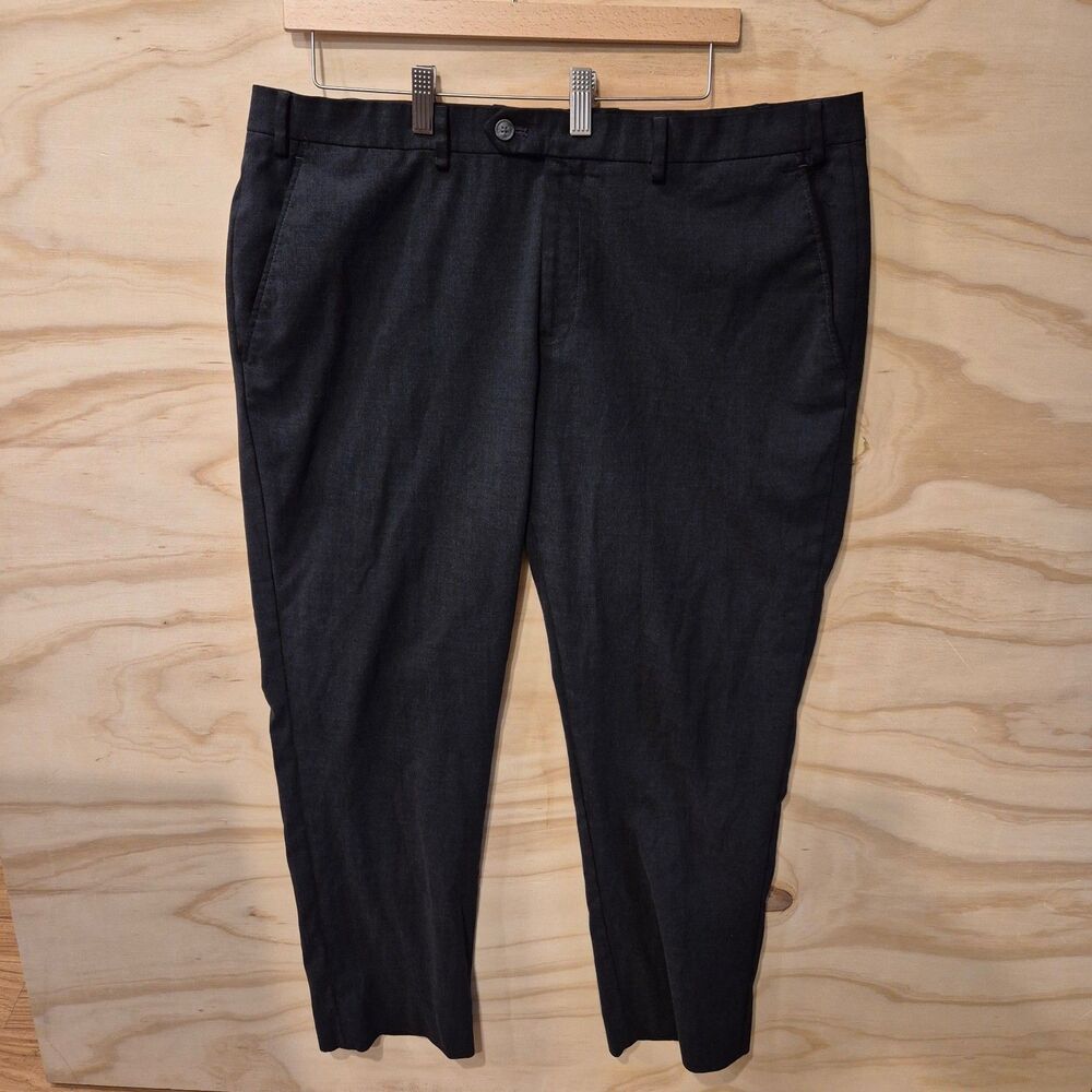 Alfani Men's Dress Pants 38x30 Black Slim Fit Flat Front Stretch Trousers